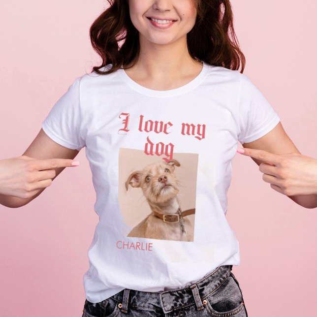 Personlig I Kärlek Min Hund Photo Red T Shirt (Skapare uppladdad)