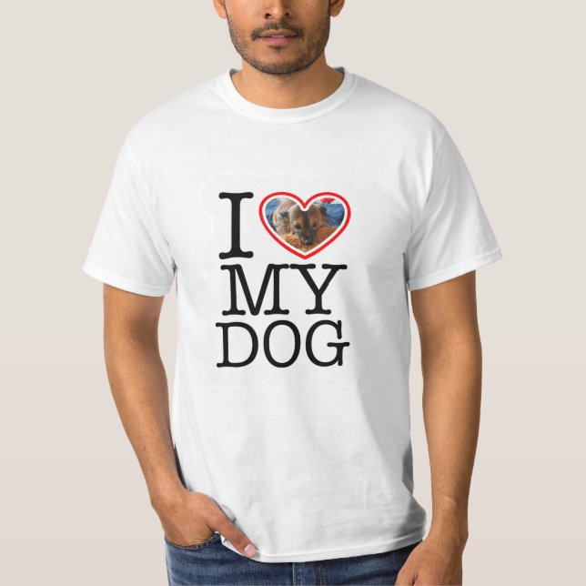 Personlig I Kärlek Mitt Hund-foto T Shirt (Framsida)