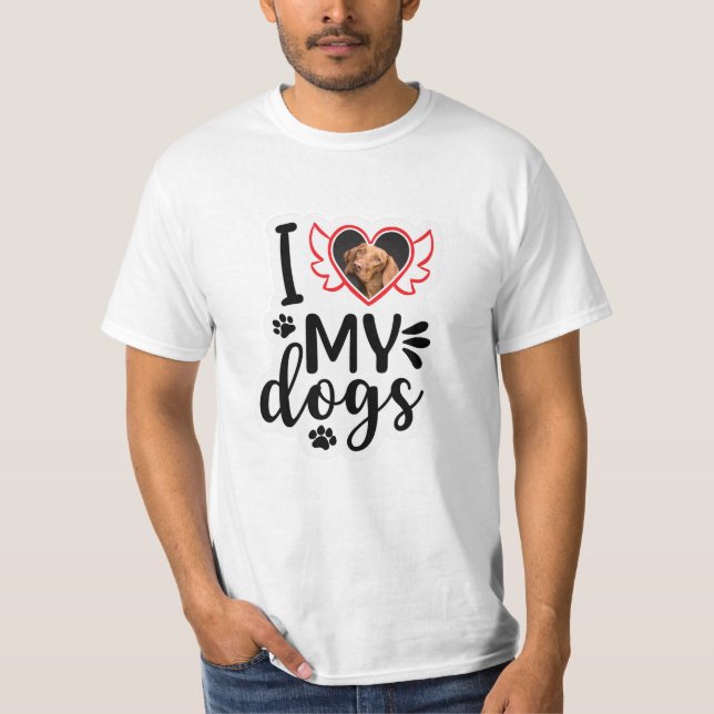 Personlig I Kärlek Mitt Hund-foto T-Shirt (Framsida)