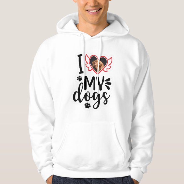 Personlig I Kärlek Mitt Hund-foto T-Shirt Hoodie (Framsida)