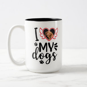 Personlig I Kärlek Mitt Hund-foto T-Shirt Två-Tonad Mugg