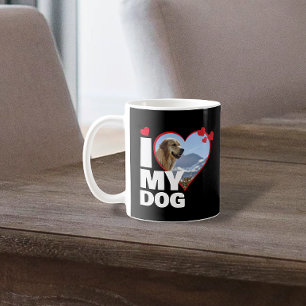 Personlig I Kärlek mitt Hund Hjärtfoto Kaffemugg