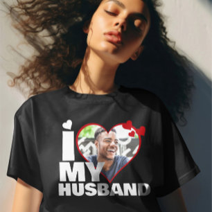 Personlig I Kärlek Mitt Make Hjärtfoto T Shirt