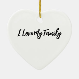 Personlig "I Kärlek My Family" keramiskt prydnadsf Julgransprydnad Keramik