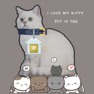 Personlig I Kärlek My Kattunge Photo ID-bricka Husdjur