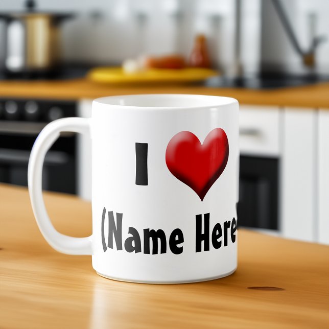 Personlig I Kärlek... Namn Alla hjärtans dag Kaffemugg (personalized i love name coffee mug)