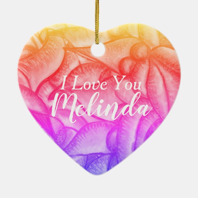 Personlig I Kärlek You Heart Pendant Julgransprydnad Keramik (Baksidan)