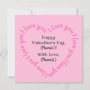 Personlig "I kärlek you" Hjärthjärthjärthjärtans d Julkort