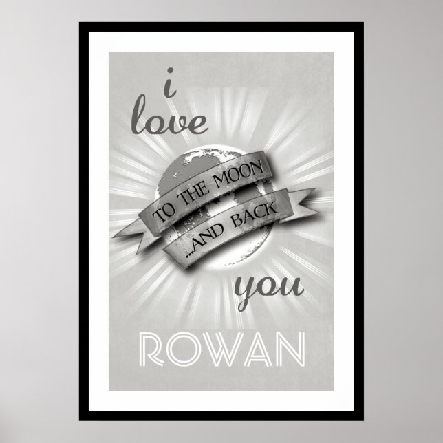Personlig I Love You To The Moon & Back Affisch (Framsidan)