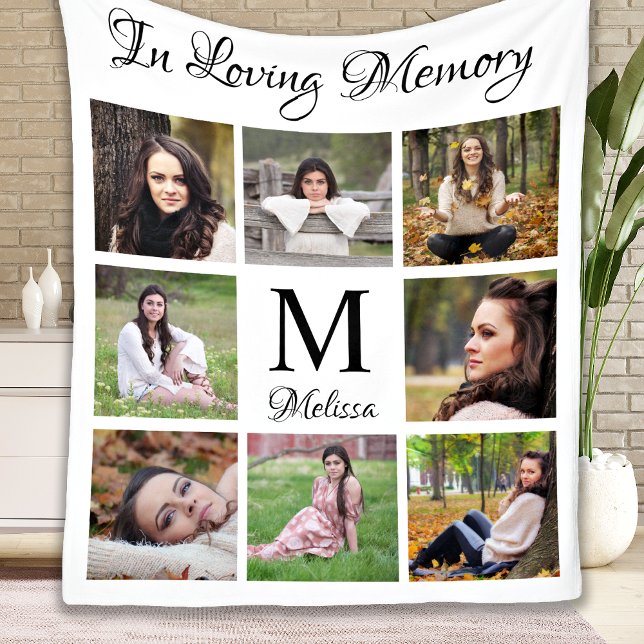 Personlig i Loving Memory Photo Collage Fleecefilt (Skapare uppladdad)