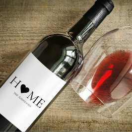 Personlig i modern Minimal hemfamilj Vinflaska Etikett