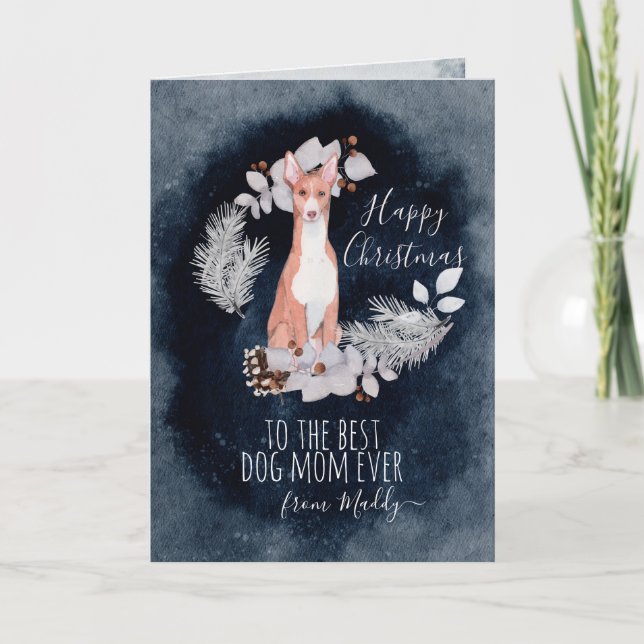 Personlig Ibizan Hound-jul Mamma Helgkort (Framsida)