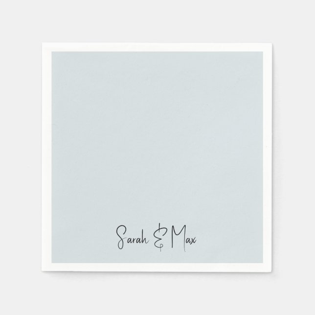 Personlig Ice Blue Bröllop Napkins Pappersservett (Framsidan)