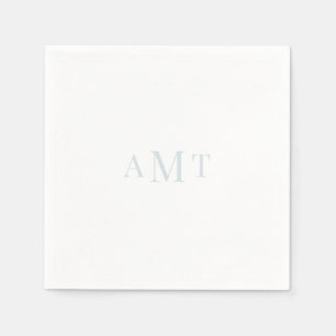 Personlig Ice Blue Monogram Bröllop Napkins Pappersservett