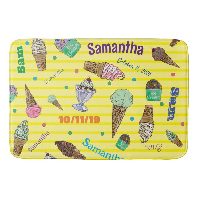 Personlig Ice Cream Bath Mat Badrumsmatta (Framsidan)