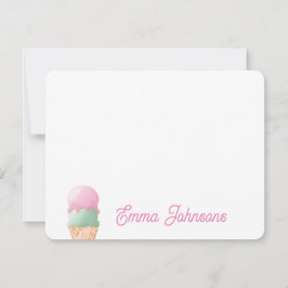 Personlig Ice Cream Note Card Anteckningskort