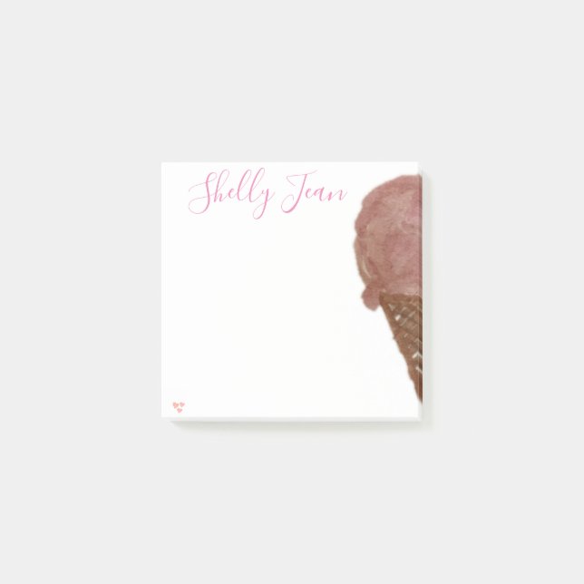 PERSONLIG ICE CREAM Post-IT-anteckningar Post-it Block (Framsida)