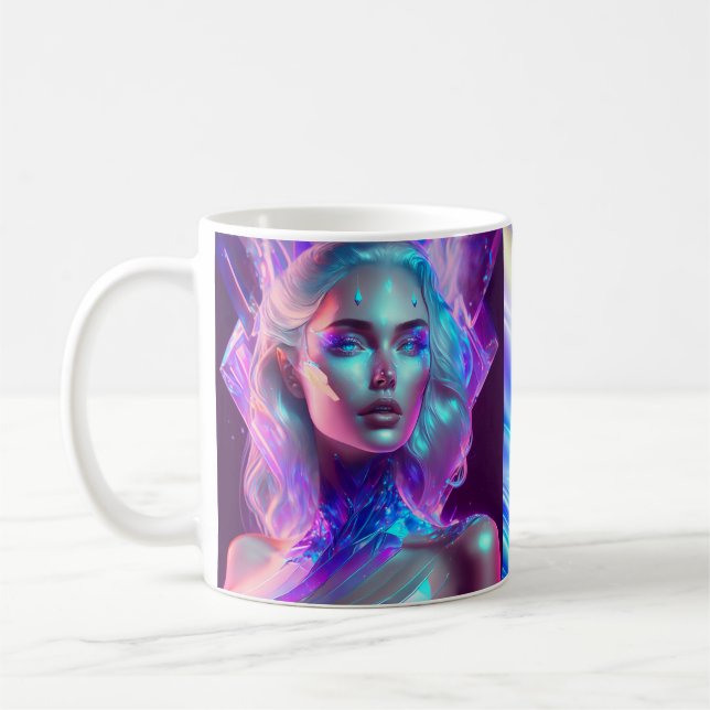 Personlig Ice Goddess Princess Warrior Kaffemugg (Vänster)