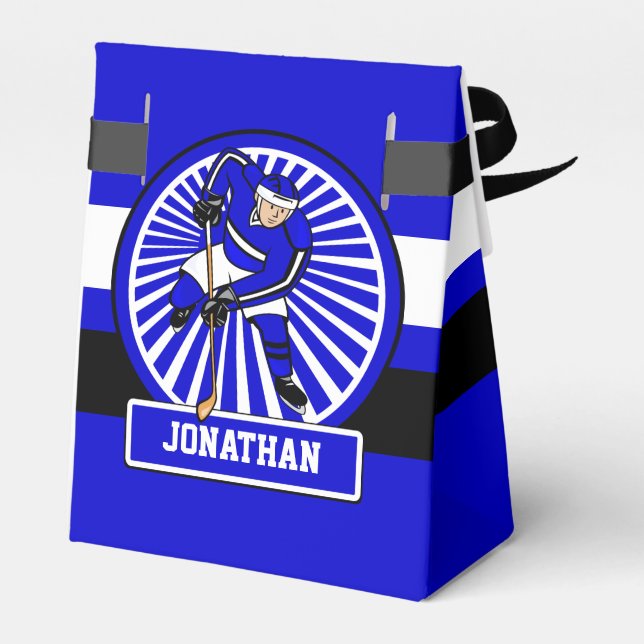 Personlig Ice Hockey Player Blue Presentaskar (Baksidan Sidan)