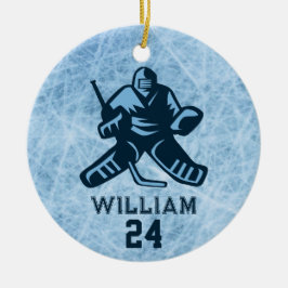 Personlig Ice Hockey Player Namn Team Number Julgransprydnad Keramik