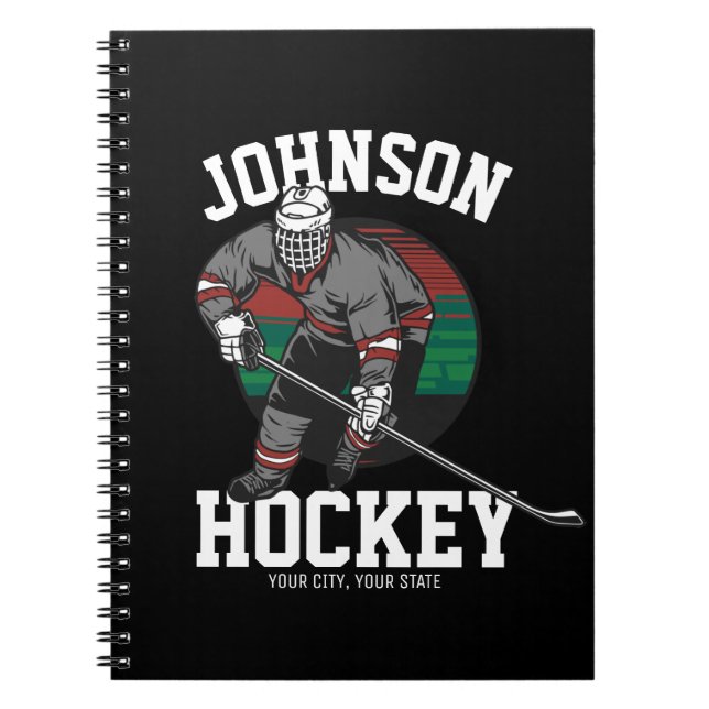 Personlig Ice Hockey Player Team Idrottsman Namn Anteckningsbok (Framsidan)