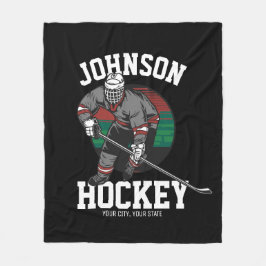 Personlig Ice Hockey Player Team Idrottsman Namn Fleecefilt