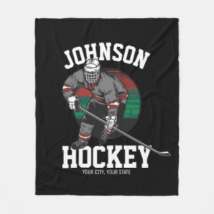 Personlig Ice Hockey Player Team Idrottsman Namn Fleecefilt