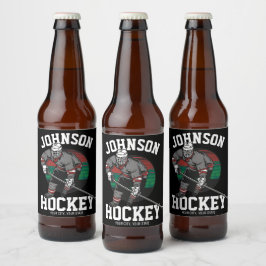 Personlig Ice Hockey Player Team Idrottsman Namn Ölflaska Etikett