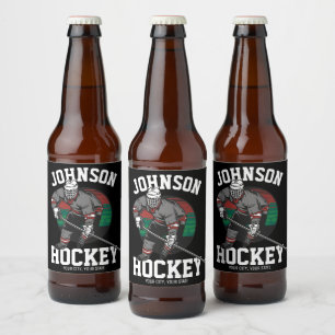 Personlig Ice Hockey Player Team Idrottsman Namn Ölflaska Etikett