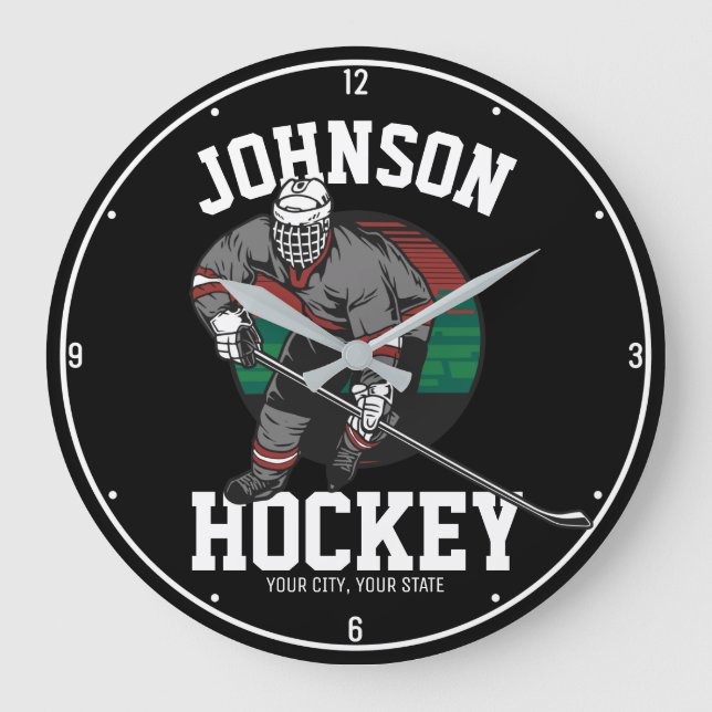 Personlig Ice Hockey Player Team Idrottsman Namn Stor Klocka (Framsida)