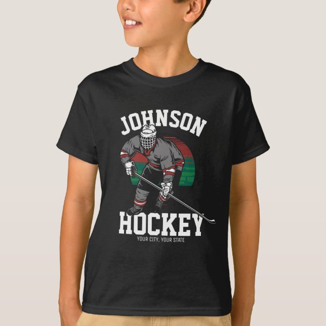 Personlig Ice Hockey Player Team Idrottsman Namn T Shirt (Framsida)