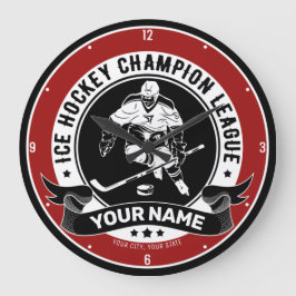 Personlig Ice Hockey Team Player Idrottsman Anpass Stor Klocka