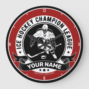 Personlig Ice Hockey Team Player Idrottsman Anpass Stor Klocka