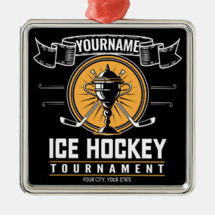 Personlig Ice Hockey Trophy Player Team Game Julgransprydnad Metall
