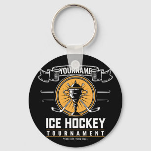 Personlig Ice Hockey Trophy Player Team Game Nyckelring
