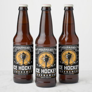 Personlig Ice Hockey Trophy Player Team Game Ölflaska Etikett