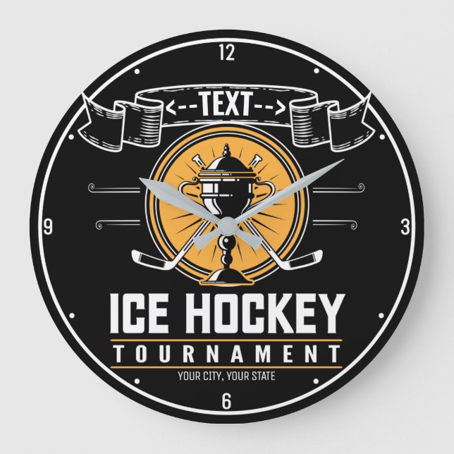 Personlig Ice Hockey Trophy Player Team Game Stor Klocka (Framsida)