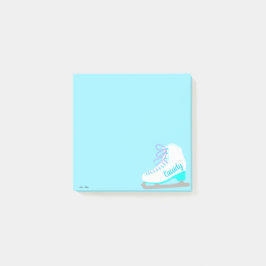 Personlig Ice Skate Cute Blue Figur Skalning Post-it Block