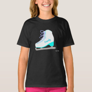 Personlig Ice Skates Blue Figur Skating Girls T Shirt