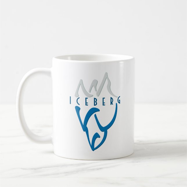 Personlig Iceberg Art Blue Kaffemugg (Vänster)