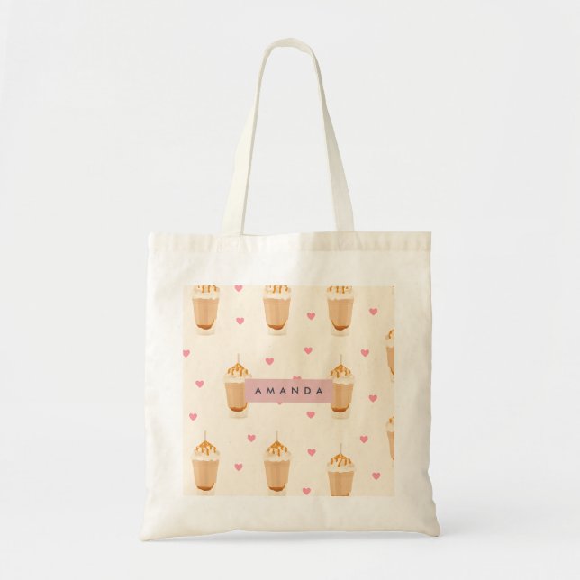 Personlig Iced Cappuccino Frappe Mönster Tygkasse (Framsidan)