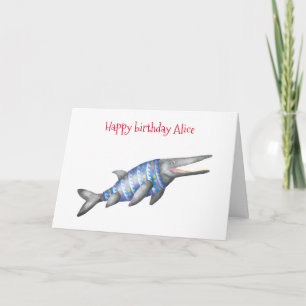Personlig Ichthyosaur-födelsedagskort Kort