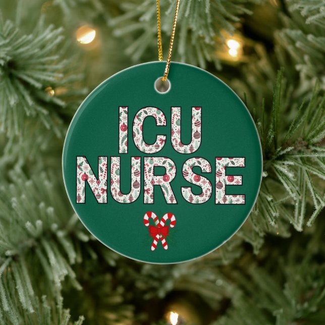 Personlig ICU Nurse jul - första årets gåva Julgransprydnad Keramik (Träd)