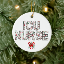 Personlig ICU Nurse jul - första årets gåva Julgransprydnad Keramik
