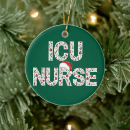 Personlig ICU Nurse-Trendiget Julmönster Julgransprydnad Keramik