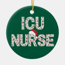Personlig ICU Nurse-Trendiget Julmönster Julgransprydnad Keramik