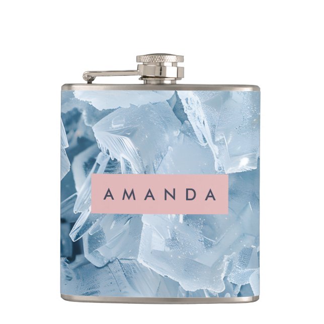 Personlig Icy Blue Kristall & Frostad Pastell Fickplunta (Framsidan)