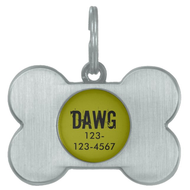Personlig-ID Hund Märkre Grungy Add Your Pets's Na Namnbricka Husdjur (Framsidan)