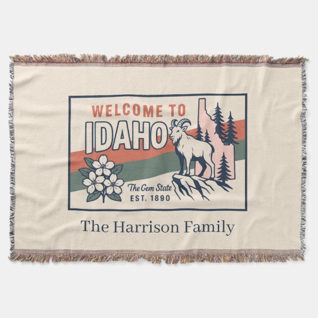 Personlig Idaho-kastfilt Filt (Framsidan)