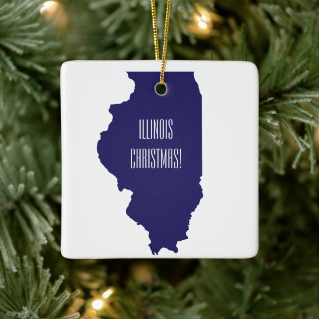 Personlig Illinois julprydnad Julgransprydnad Keramik (Träd)